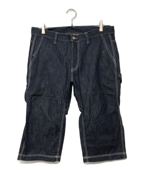 MOMOTARO JEANS（桃太郎ジーンズ）MOMOTARO JEANS (桃太郎ジーンズ) 出陣 ダブルヒップ クロップド デニム ブルー サイズ:W34の古着・服飾アイテム