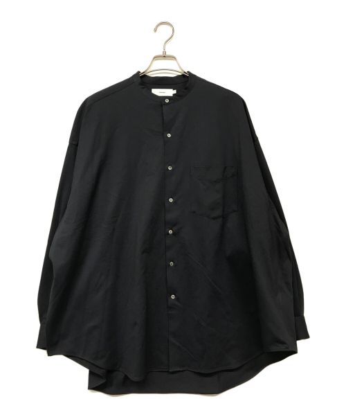 Graphpaper（グラフペーパー）Graphpaper (グラフペーパー) Oxford Pique Jersey L/S Oversized Band Collar Shirt ネイビー サイズ:Sの古着・服飾アイテム