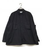 Graphpaperグラフペーパー）の古着「Garment Dyed Poplin Fatigue Shirt」｜ブラック