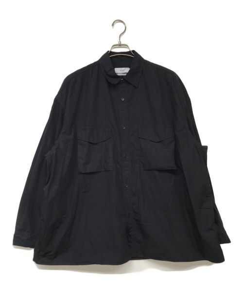 Graphpaper（グラフペーパー）Graphpaper (グラフペーパー) Garment Dyed Poplin Fatigue Shirt ブラック サイズ:Fの古着・服飾アイテム