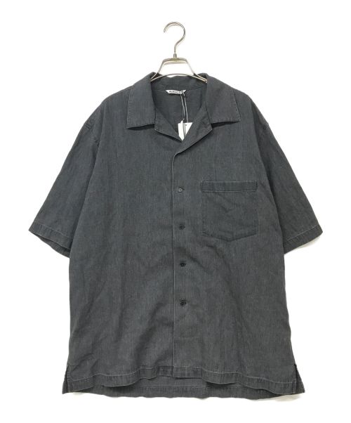 AURALEE（オーラリー）AURALEE (オーラリー) SELVEDGE SUPER LIGHT DENIM HALF SLEEVED SHIRT ブラック サイズ:5の古着・服飾アイテム