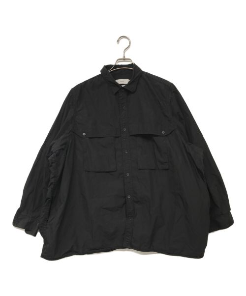 Graphpaper（グラフペーパー）Graphpaper (グラフペーパー) Garment Dyed Poplin Umbrella Yoke Shirt ブラック サイズ:2の古着・服飾アイテム