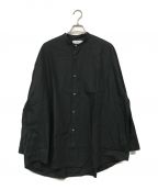 Graphpaperグラフペーパー）の古着「BROAD L/S OVERSIZED BAND COLLAR SHIRT」｜ブラック