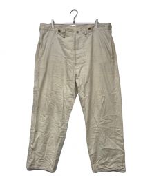 BLURHMS（ブラームス）の古着「Selvage Twill Button Tuck Easy Pants」｜アイボリー