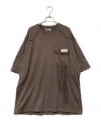 FACCIESファッチーズ）の古着「BOUCLE NEP FRINGE Tee」｜ブラウン