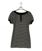 HER LIP TOハーリップトゥ）の古着「Saint-Tropez Striped Mini Dress」｜ブラック×ホワイト