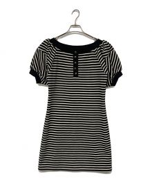 HER LIP TO（ハーリップトゥ）の古着「Saint-Tropez Striped Mini Dress」｜ブラック×ホワイト