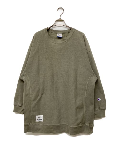 Champion REVERSE WEAVE（チャンピオンリバースウィーブ）Champion REVERSE WEAVE (チャンピオンリバースウィーブ) WTAPS (ダブルタップス) クルーネックスウェット カーキ サイズ:Mの古着・服飾アイテム