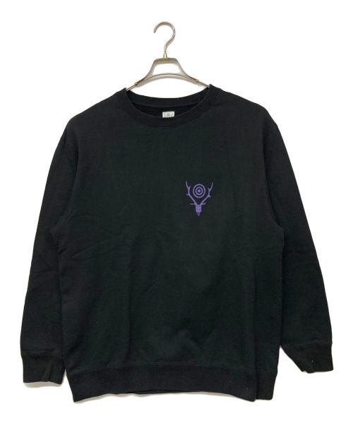 South2 West8（サウスツー ウエストエイト）South2 West8 (サウスツー ウエストエイト) Crew Neck Sweat Shirt /プリントスウェット ブラック サイズ:Lの古着・服飾アイテム