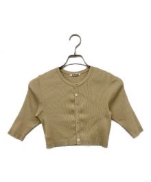 AURALEE（オーラリー）の古着「HIGH GAUGE RIB KNIT SHORT CARDIGAN/ハイゲージリブニットショートカーディガン」｜ベージュ