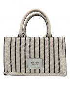 HER LIP TOハーリップトゥ）の古着「Tuileries Stripe Tote Bag/2WAYトートバッグ」｜ブラック×ベージュ