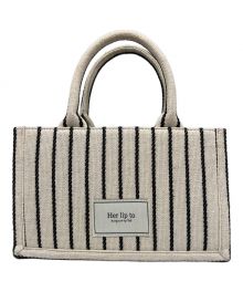 HER LIP TO（ハーリップトゥ）の古着「Tuileries Stripe Tote Bag/2WAYトートバッグ」｜ブラック×ベージュ