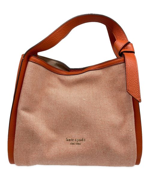 Kate Spade（ケイトスペード）Kate Spade (ケイトスペード) キャンバス2WAYショルダーバッグ オレンジの古着・服飾アイテム