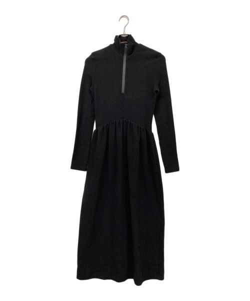 AMOMENTO（アモーメント）amomento (アモーメント) BLOCK ZIP LONG DRESS/ブロックジップロングドレス ブラックの古着・服飾アイテム