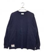 WTAPSダブルタップス）の古着「Design 02 / LS / Cotton. Dsqd/バックプリントカットソー」｜ネイビー