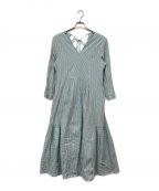 ne quittez pasヌキテパ）の古着「COTTON STRIPE PANEL DRESS」｜スカイブルー