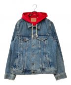 LEVI'S×SUPREMEリーバイス×シュプリーム）の古着「17SSFleece Hooded Trucker Jacket」｜レッド×ブルー