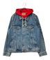 LEVI'S（リーバイス）の古着「17SSFleece Hooded Trucker Jacket」｜レッド×ブルー