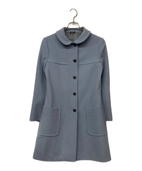 JIL SANDER NAVY（ジルサンダー ネイビー）JIL SANDER NAVY (ジルサンダー ネイビー) ラウンドカラーロングコート ブルー サイズ:38の古着・服飾アイテム