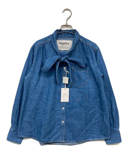 Healthy DENIM（ヘルシーデニム）Healthy DENIM (ヘルシーデニム) Aloe/アローボウタイデニムブラウス ブルー サイズ:1の古着・服飾アイテム