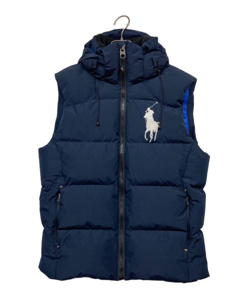 POLO RALPH LAUREN（ポロ・ラルフローレン）POLO RALPH LAUREN (ポロ・ラルフローレン) ポニーフーデットダウンベスト ネイビー サイズ:170/92の古着・服飾アイテム