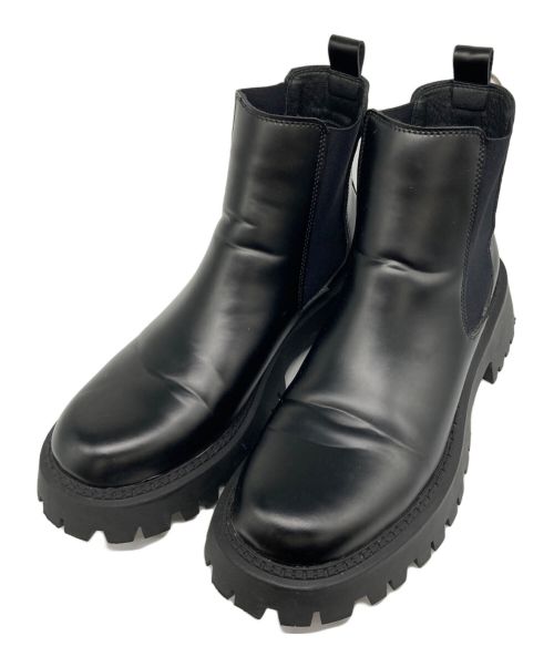 ADRER（アドラー）ADRER (アドラー) high sole ring leather side gore boots/ハイソールリングレザーサイドゴアブーツ ブラック サイズ:XLの古着・服飾アイテム