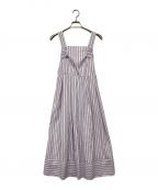 HER LIP TOハーリップトゥ）の古着「Multi-Way Back Ribbon Stripe Dress」｜ピンク