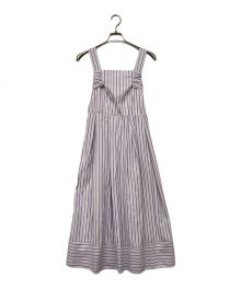 HER LIP TO（ハーリップトゥ）の古着「Multi-Way Back Ribbon Stripe Dress」｜ピンク