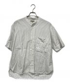 MARGARET HOWELLマーガレットハウエル）の古着「PINSTRIPE FINE COTTON POPLIN/半袖シャツ」｜ホワイト