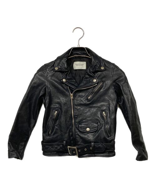 beautiful people（ビューティフルピープル）beautiful people (ビューティフルピープル) shrink leather riders jacket/ライダースジャケット ブラック サイズ:130の古着・服飾アイテム