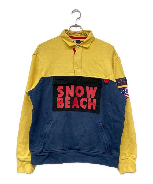 POLO RALPH LAUREN（ポロ・ラルフローレン）POLO RALPH LAUREN (ポロ・ラルフローレン) SNOW BEACHポロスウェット イエロー×ネイビー サイズ:LGの古着・服飾アイテム