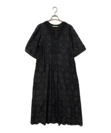 ne quittez pas（ヌキテパ）の古着「Cotton Voile Dot Hemla Dress」｜ブラック