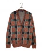 FRED PERRYフレッドペリー）の古着「Glitch Tartan Cardigan/カーディガン」｜ブラウン