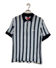 SUPREME（シュプリーム）の古着「Open Knit Stripe Zip Polo」｜ブルー