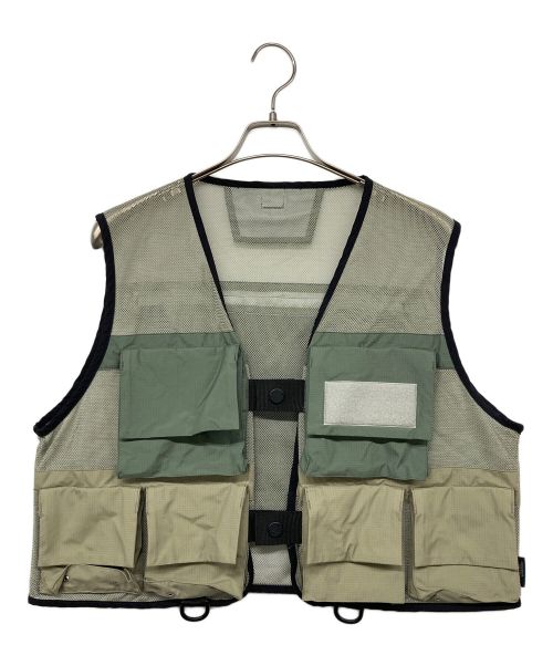 Snow peak（スノーピーク）Snow peak (スノーピーク) TOKYO DESIGN STUDIO New Balance (トウキョウデザインスタジオ ニューバランス) メッシュベスト/Event Vest カーキ サイズ:Lの古着・服飾アイテム