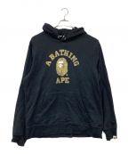 A BATHING APEアベイシングエイプ）の古着「プリントパーカー/Bitmap College Pullover Hoodie」｜ブラック