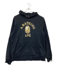 A BATHING APE（アベイシングエイプ）の古着「プリントパーカー/Bitmap College Pullover Hoodie」｜ブラック