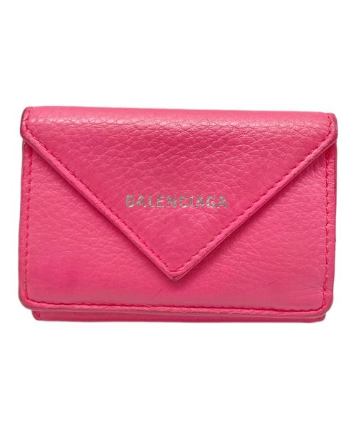 BALENCIAGA（バレンシアガ）BALENCIAGA (バレンシアガ) PAPIER MINI WALLET ピンクの古着・服飾アイテム