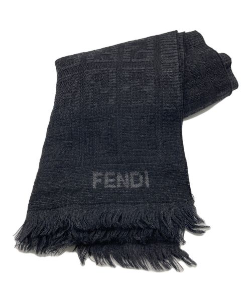 FENDI（フェンディ）FENDI (フェンディ) ロゴマフラー ブラックの古着・服飾アイテム