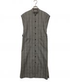 AURALEEオーラリー）の古着「SUMMER WOOL GLEN CHECK ONE-PIECE/サマーウールグレンチェックワンピース」｜グレー