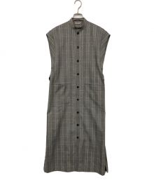 AURALEE（オーラリー）の古着「SUMMER WOOL GLEN CHECK ONE-PIECE/サマーウールグレンチェックワンピース」｜グレー