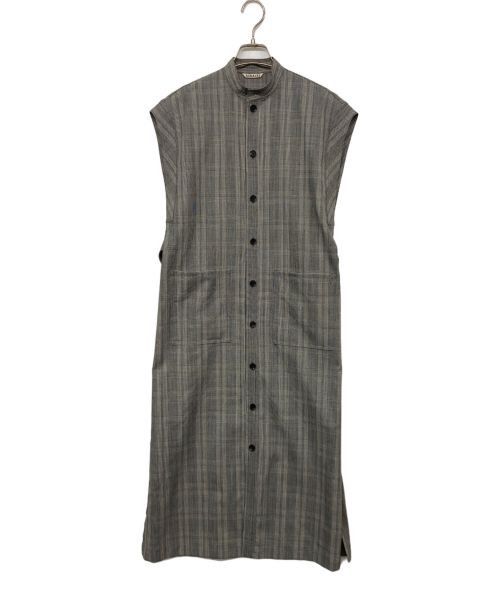 AURALEE（オーラリー）AURALEE (オーラリー) SUMMER WOOL GLEN CHECK ONE-PIECE/サマーウールグレンチェックワンピース グレーの古着・服飾アイテム