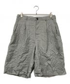 stussyステューシー）の古着「Volume Pleated Short Stripe/ハーフパンツ」｜グレー