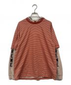 SUPREMEシュプリーム）の古着「24SS Layered Hooded L/S Top」｜ベージュ×オレンジ