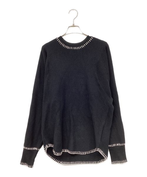 soduk（スドーク）soduk (スドーク) thermal knit pullover/サーマルニットプルオーバー ブラック サイズ:Fの古着・服飾アイテム