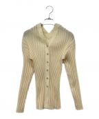 IIROTイロット）の古着「Dry Rib Knit Cardigan/ドライリブニットカーディガン」｜ベージュ