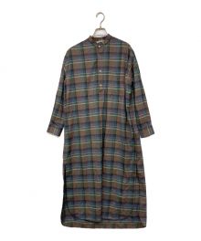 AURALEE（オーラリー）の古着「SUPER LIGHT WOOL CHECK ONE-PIECE」｜ブラウン×グリーン