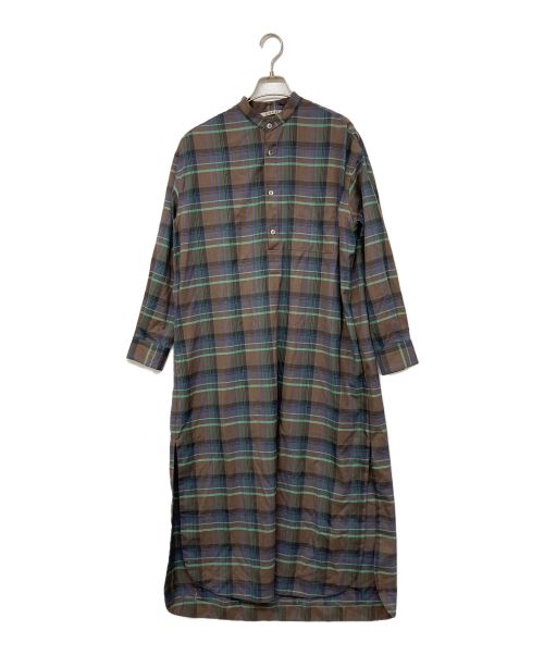 AURALEE（オーラリー）AURALEE (オーラリー) SUPER LIGHT WOOL CHECK ONE-PIECE ブラウン×グリーン サイズ:1の古着・服飾アイテム