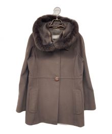 MaxMara（マックスマーラ）の古着「ファーカラーウールコート」｜ブラウン