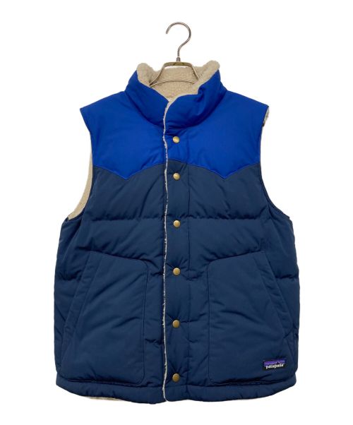 Patagonia（パタゴニア）Patagonia (パタゴニア) Reversible Bivy Down Vest ブルー×ベージュ サイズ:XSの古着・服飾アイテム